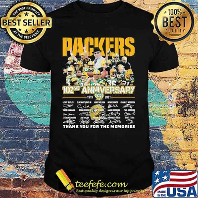 Packers 102nd Anniversary 1919 2021 Thank You For The Memories Signature Shirt