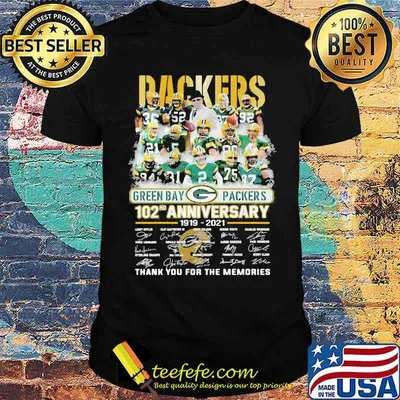 Packers Green Bay 102nd Anniversary 1919 2021 Thank You For The Memories Signature Shirt