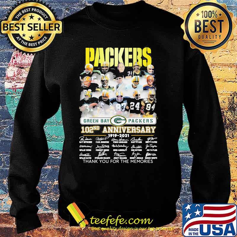 Packers Green Bay Packers 102nd Anniversary 1919 2021 Signature Shirt Sweater Packers Green Bay Packers 102nd Anniversary 1919 2021 Signature Shirt Sweater