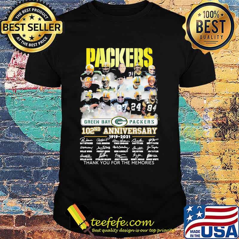 Packers Green Bay Packers 102nd Anniversary 1919 2021 Signature Shirt