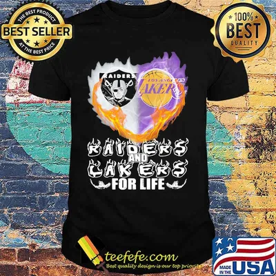 Raiders And Los Angeles Lakers For Life Logo Team Football In My Heart Shirt