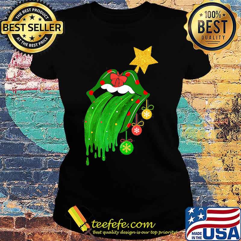 Rock And Roll Rolling Stone Lips Grinch Merry Xmas Shirt Ladies tee Rock And Roll Rolling Stone Lips Grinch Merry Xmas Shirt Ladies tee
