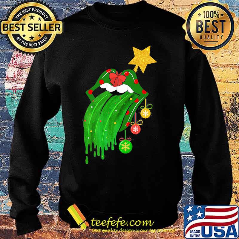 Rock And Roll Rolling Stone Lips Grinch Merry Xmas Shirt Sweater Rock And Roll Rolling Stone Lips Grinch Merry Xmas Shirt Sweater