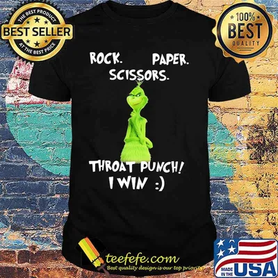 Rock Paper Scissors Throat Punch I Win Grinch Shirt