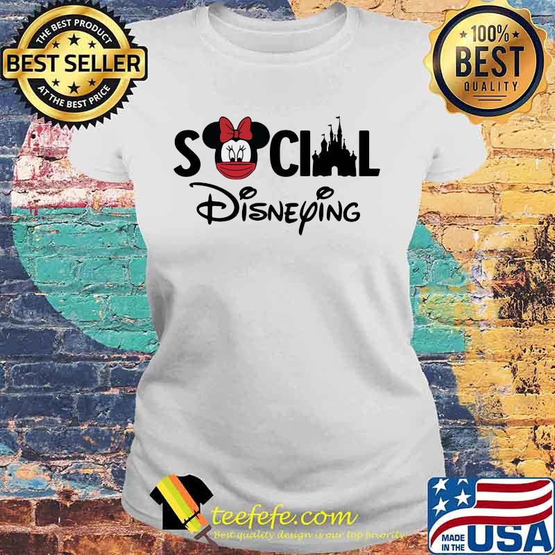 Social Disneying Mickey Mouse Girl Wear Mask Shirt Laides tee Social Disneying Mickey Mouse Girl Wear Mask Shirt Laides tee