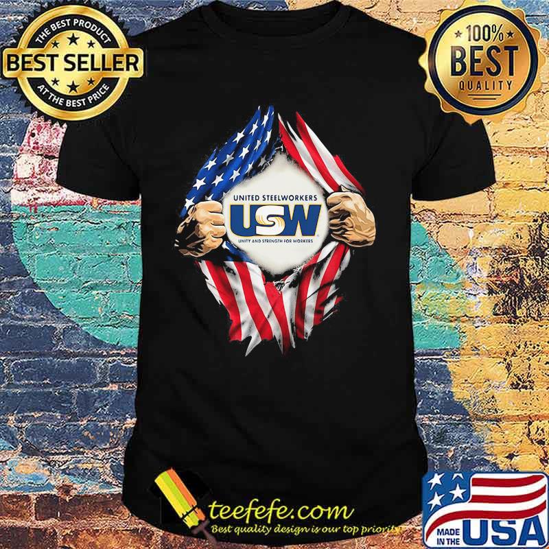 Superman United Steelworkers Unity And Strength For Workers American Flag Shirt