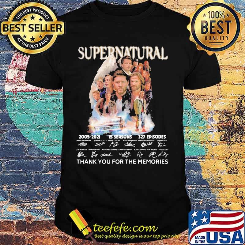Supernatural 15 Seasons 2005 2021 16 Years Of Thank You For The Memories Signature Shirt