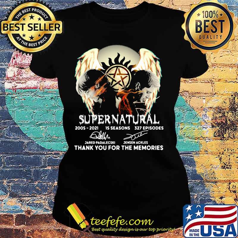 Supernatural 2005 2021 Thank You For The Memories Signature Shirt Ladies tee Supernatural 2005 2021 Thank You For The Memories Signature Shirt Ladies tee