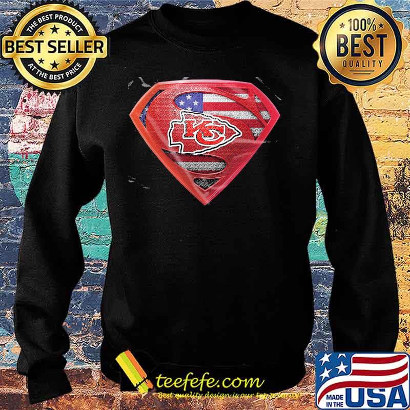 Symbol Superman American Flag Kansas City Chiefs Shirt Sweater Symbol Superman American Flag Kansas City Chiefs Shirt Sweater
