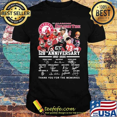 The Alabama Crimson Tide 128th Anniversary 1892 2020 Thank You For The Memories Signature Shirt