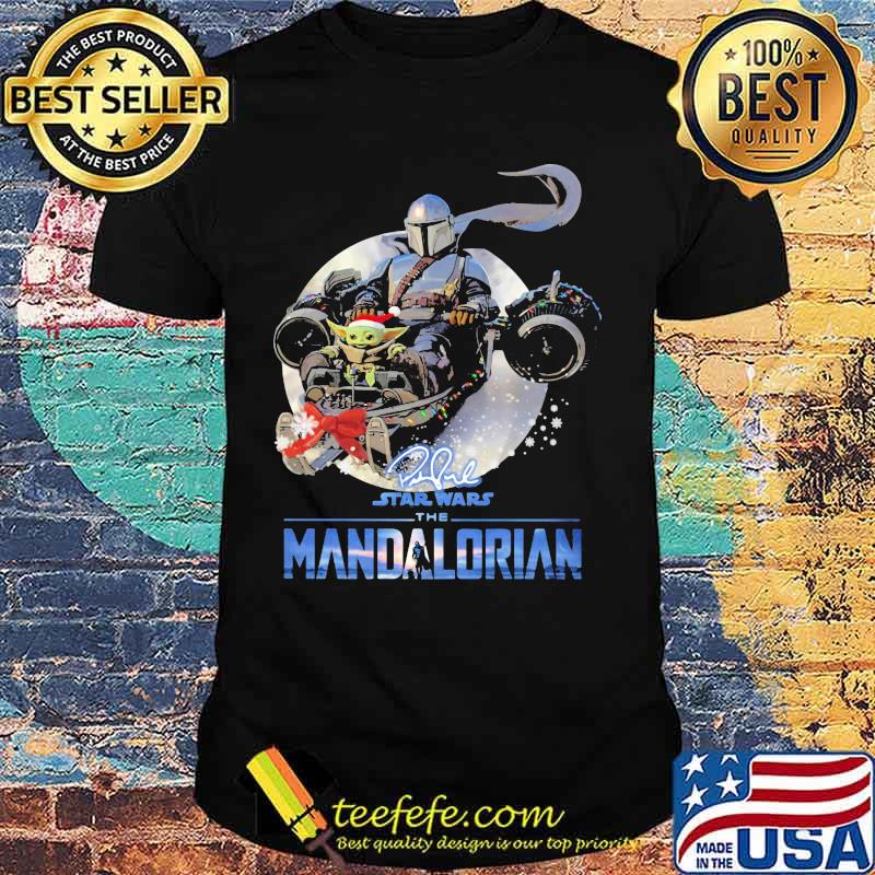 The Mandalorian Star Wars Baby Yoda Wear Hat Santa Merry Xmas Shirt