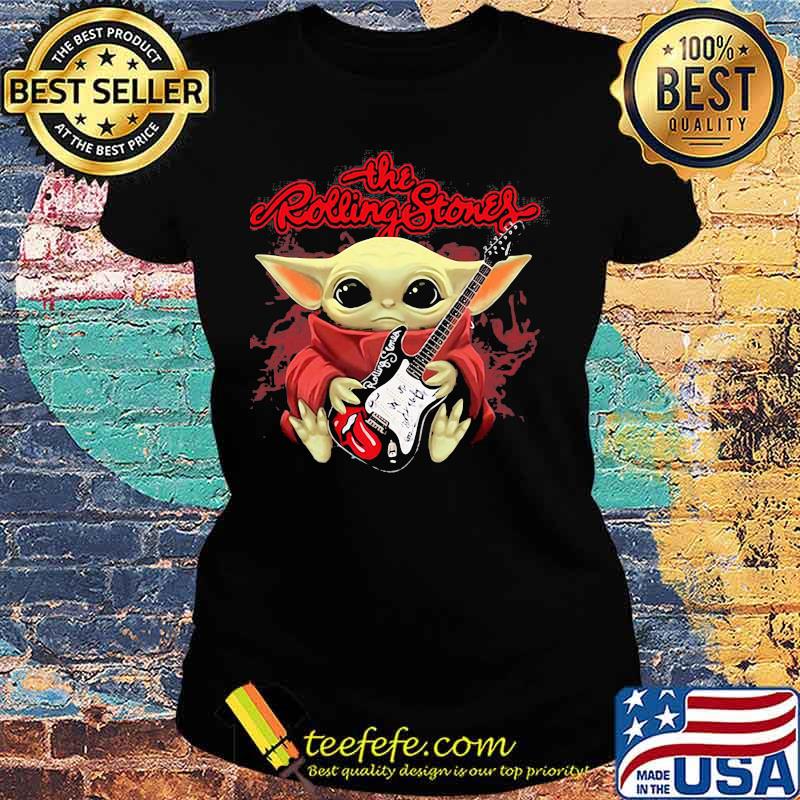 The Rolling Stones Baby Yoda Guitar Shirt Ladies tee The Rolling Stones Baby Yoda Guitar Shirt Ladies tee
