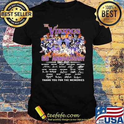 The Vikings 60th Anniversary 1961 2021 Thank You For The Memories Signature Shirt