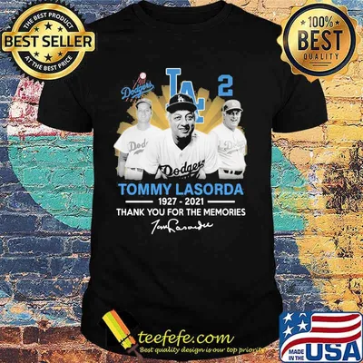 Tommy Lasorda 1927 2021 Signature Los Angeles Dodgers Legend Shirt