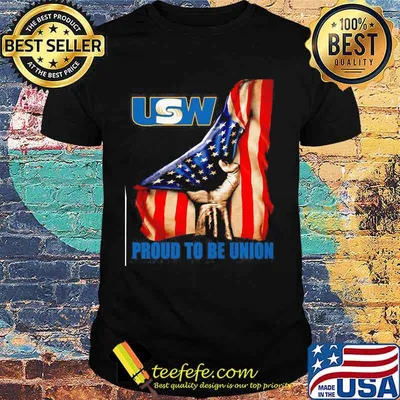 United Steelworkers Logo Proud To Be Union American Flag Shirt