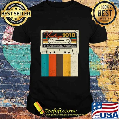Vintage Made In 2010 11 Years Of Being Awesome Quarantine Birthday Shirt