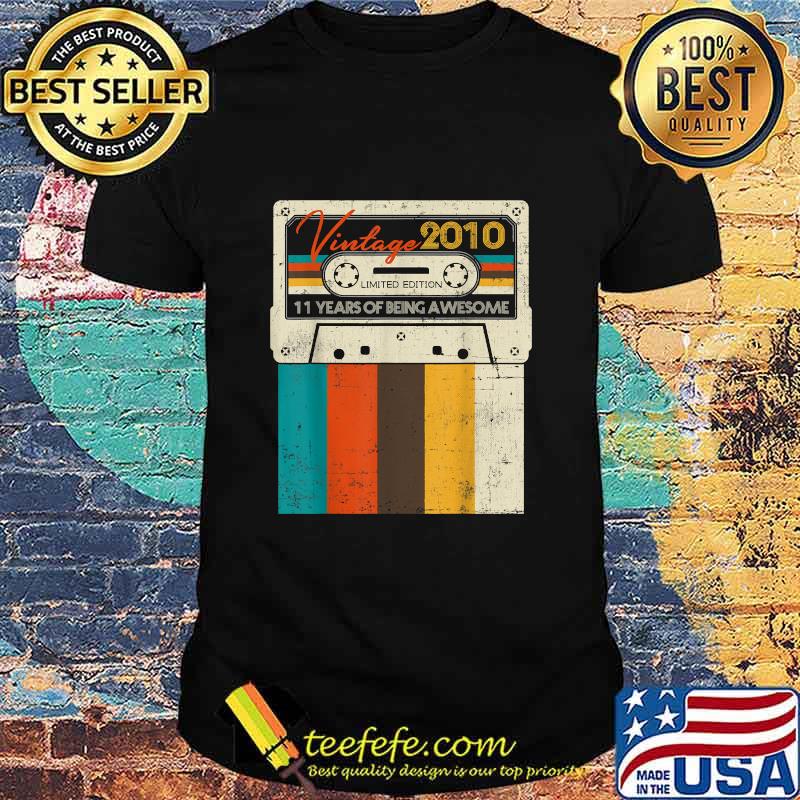 Vintage Made In 2010 11 Years Of Being Awesome Quarantine Birthday Shirt