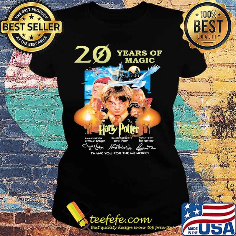 20 Years Of Magic Harry Potter Thank You For The Memories Signature Shirt Ladies tee 20 Years Of Magic Harry Potter Thank You For The Memories Signature Shirt Ladies tee