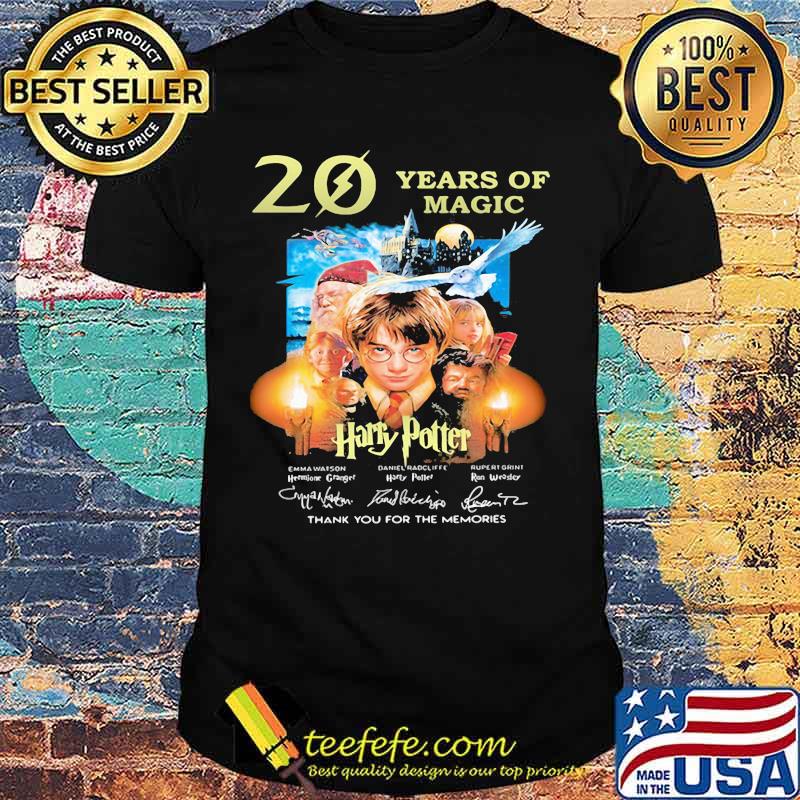 20 Years Of Magic Harry Potter Thank You For The Memories Signature Shirt
