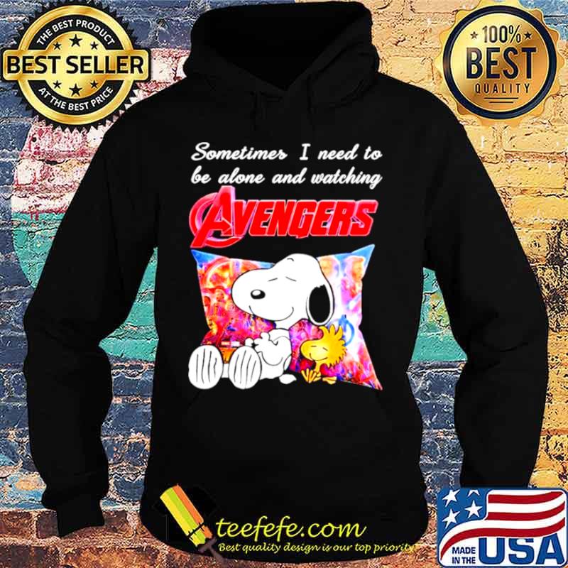 2021 Snoopy Sometimes I need to be alone and Watching Avengers s Hoodie 2021 Snoopy Sometimes I need to be alone and Watching Avengers s Hoodie