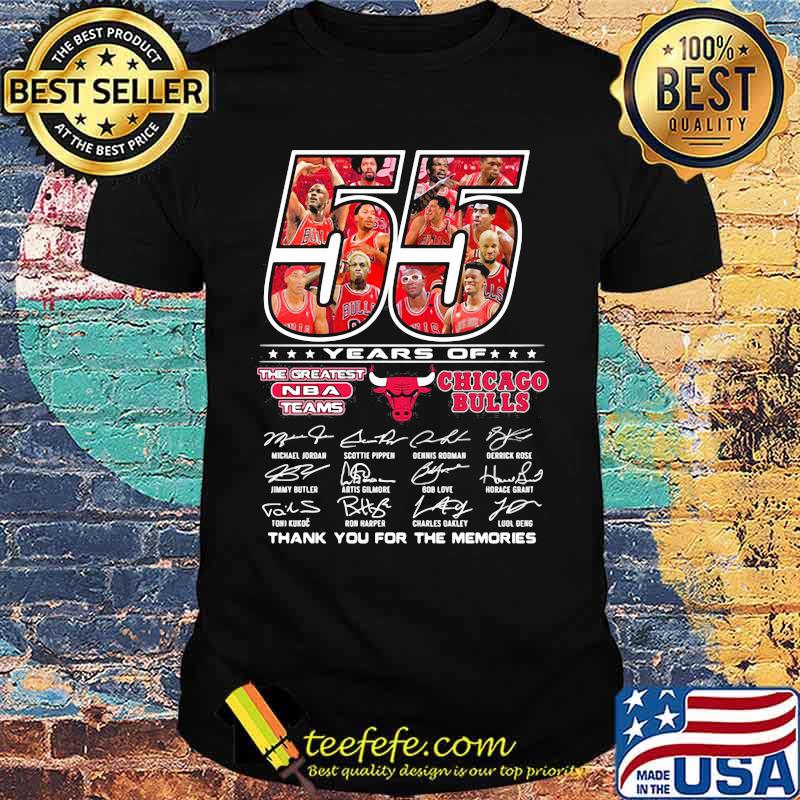 55 Years Of The Greatest Team Chicago Bulls Thank You For The Memories Signature Shirt