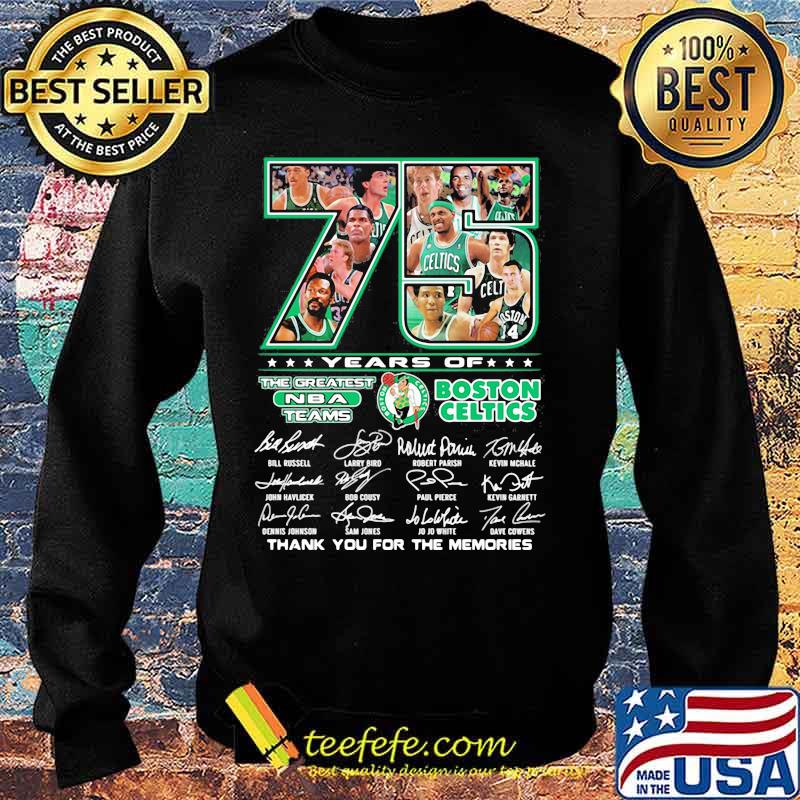 75 Years Of Boston Celtics Thank You For The Memories Signature Shirt Sweater 75 Years Of Boston Celtics Thank You For The Memories Signature Shirt Sweater