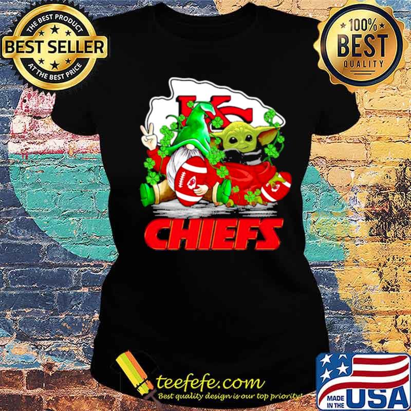 Gnome And Baby Yoda Chiefs Football Patrick’s Day s Ladies tee Gnome And Baby Yoda Chiefs Football Patrick’s Day s Ladies tee