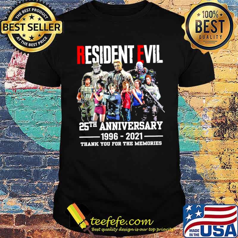 Resident Evil 25th Anniversary 1996 2021 Thank You For The Memories shirt