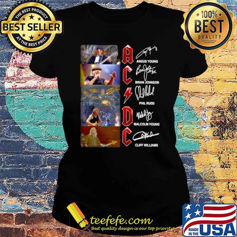 Ac Dc Young Johnson Rudd And Malcolm Young 2021 Signatures s Ladies tee Ac Dc Young Johnson Rudd And Malcolm Young 2021 Signatures s Ladies tee