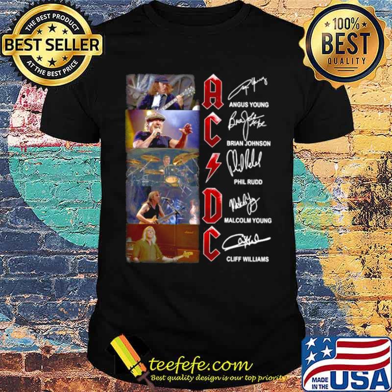 Ac Dc Young Johnson Rudd And Malcolm Young 2021 Signatures shirt