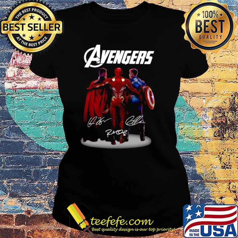 Avengers Thor Iron Man Captain America signatures s Ladies tee Avengers Thor Iron Man Captain America signatures s Ladies tee
