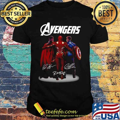 Avengers Thor Iron Man Captain America signatures shirt