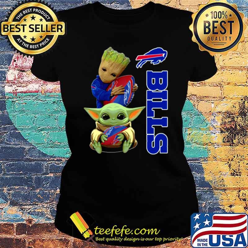 Baby Yoda And Groot Hug Rugby Buffalo Bills 2021 Shirt Ladies tee Baby Yoda And Groot Hug Rugby Buffalo Bills 2021 Shirt Ladies tee