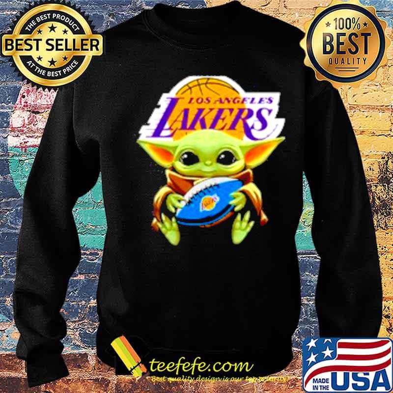 Baby yoda rugby los angeles lakers basketball s Sweater Baby yoda rugby los angeles lakers basketball s Sweater