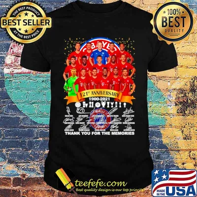 Bayern Munich 121st anniversary 1900 2021 signatures thank you for the memories shirt
