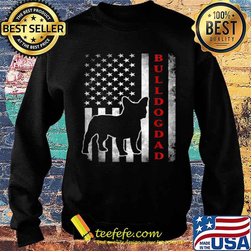 Bulldog Dad With Proud American Flag Dog Sweater Bulldog Dad With Proud American Flag Dog Sweater