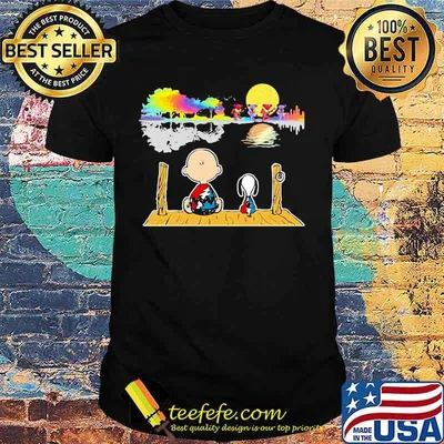 Charlie And Snoopy Watchs Dancing Bear Grateful Dead Shirt