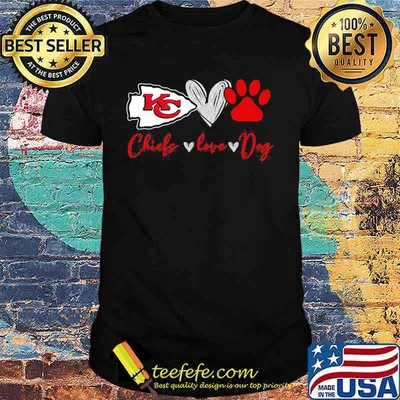 Chiefs Love Dogs Heart Red Football Shirt