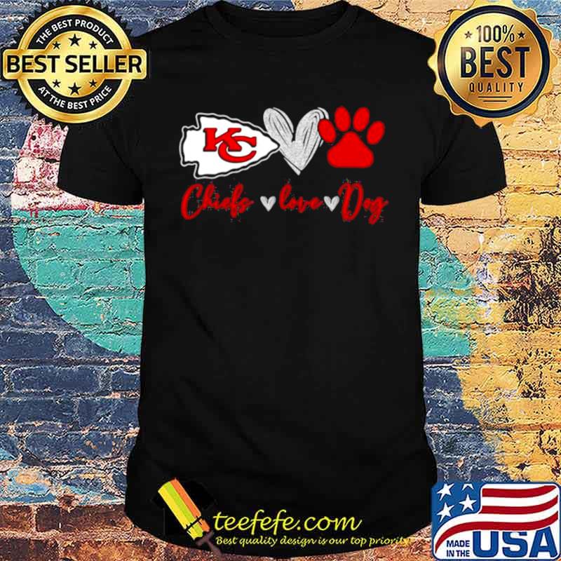 Chiefs Love Dogs Heart Red Football shirt.jgp