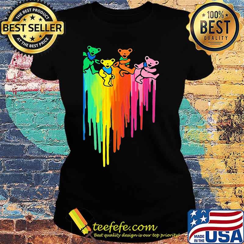 Dacing Bear Grateful Dead Rainbow Shirt Ladies tee Dacing Bear Grateful Dead Rainbow Shirt Ladies tee