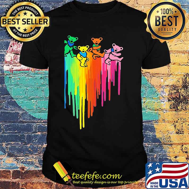 Dacing Bear Grateful Dead Rainbow Shirt