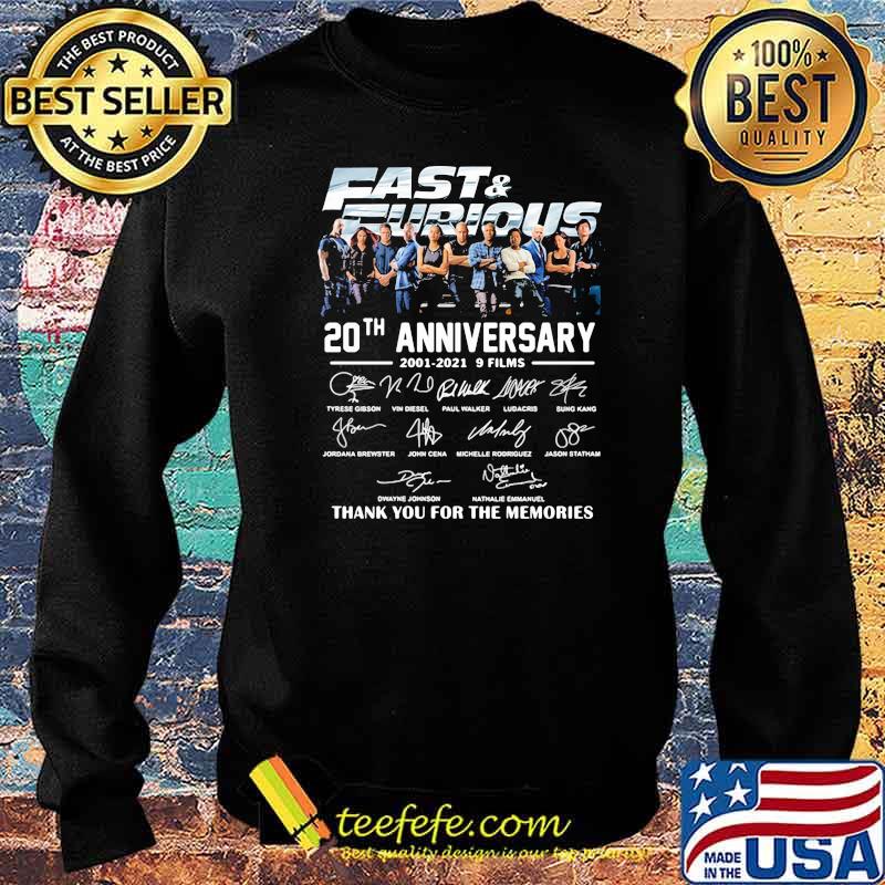Fast And Furious 20 Years 2001 2021 Nice Films Signature Thank You For The Memories Shirt Sweater Fast And Furious 20 Years 2001 2021 Nice Films Signature Thank You For The Memories Shirt Sweater