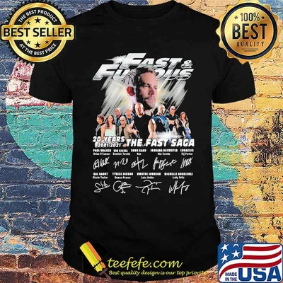 Fast And Furious 20 Years 2001 2021 Signature Saga Shirt