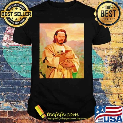 God Keanu Reeves Hug Baby Yoda shirt
