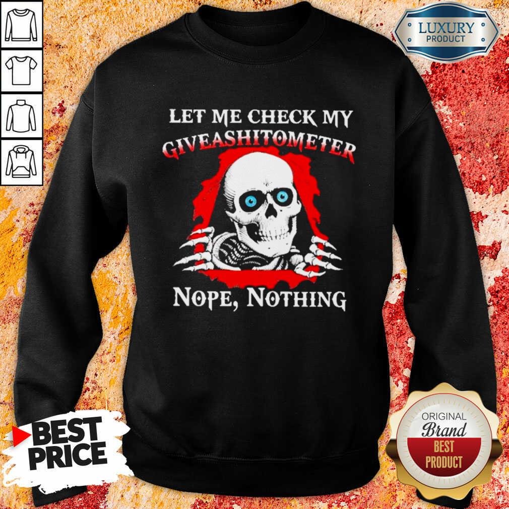 Happy Let Me Check My Giveashitometer Skull 123 Shirt