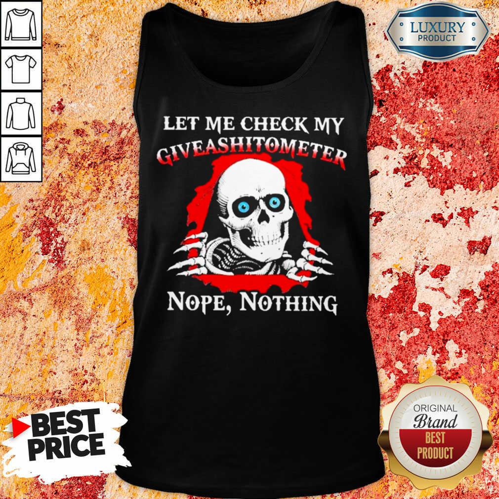 Happy Let Me Check My Giveashitometer Skull 123 Shirt