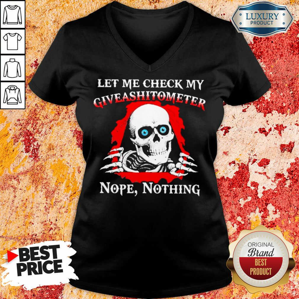 Happy Let Me Check My Giveashitometer Skull 123 Shirt