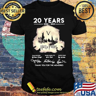 Harry Potter 20 Years Of 2001 2021 Thank You For The Memories Signature Shirt