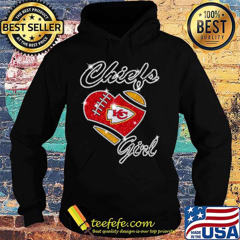 Heart Kansas City Chiefs girls Diamond s Hoodie Heart Kansas City Chiefs girls Diamond s Hoodie