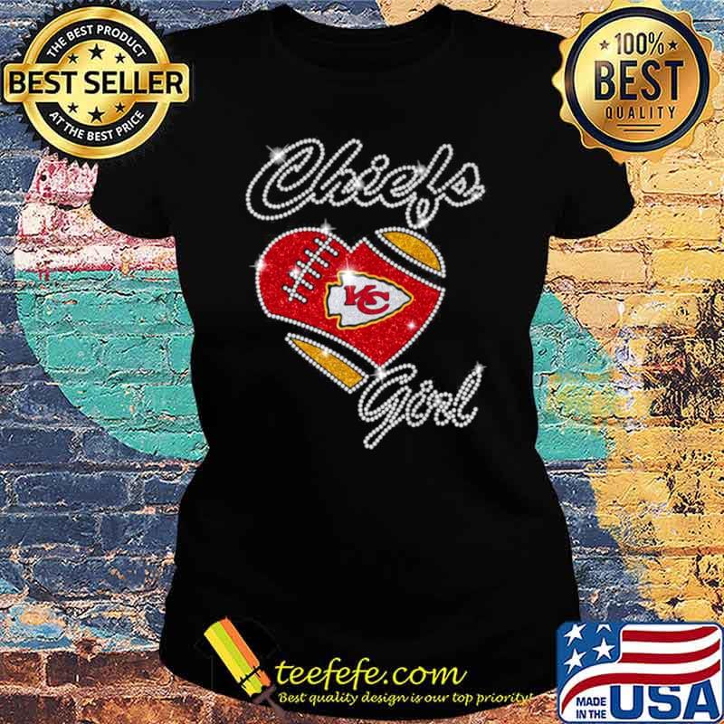 Heart Kansas City Chiefs girls Diamond s Ladies tee Heart Kansas City Chiefs girls Diamond s Ladies tee